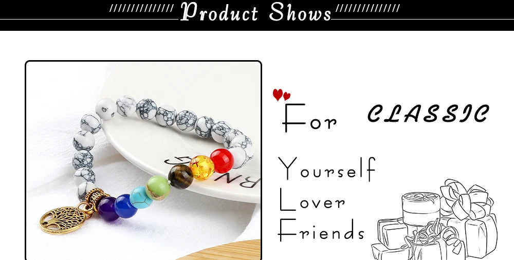 Bracelet perles Chakra - Unisexe