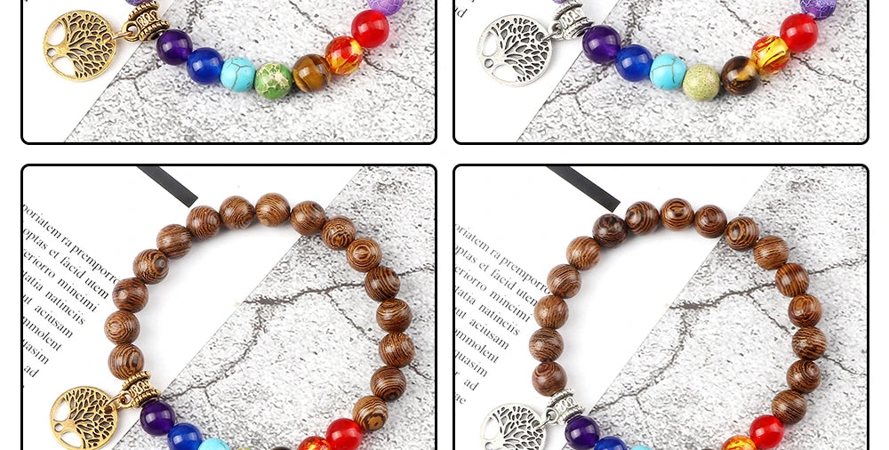 Bracelet perles Chakra - Unisexe