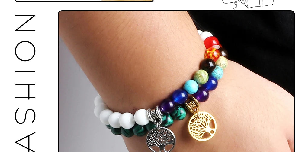 Bracelet perles Chakra - Unisexe