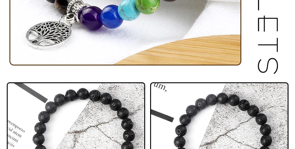 Bracelet perles Chakra - Unisexe