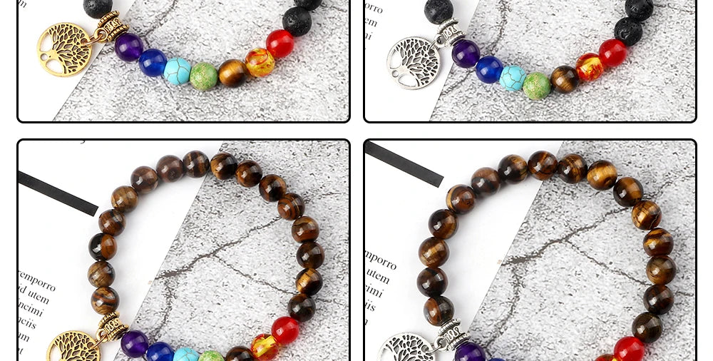Bracelet perles Chakra - Unisexe